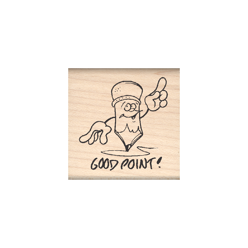 Good Point Teacher Rubber Stamp 1.5" x 1.5" block