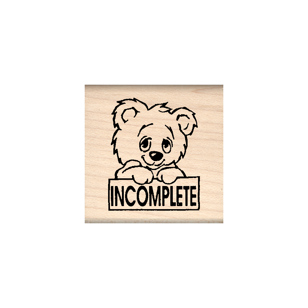 Incomplete Teacher Rubber Stamp 1.5" x 1.5" block