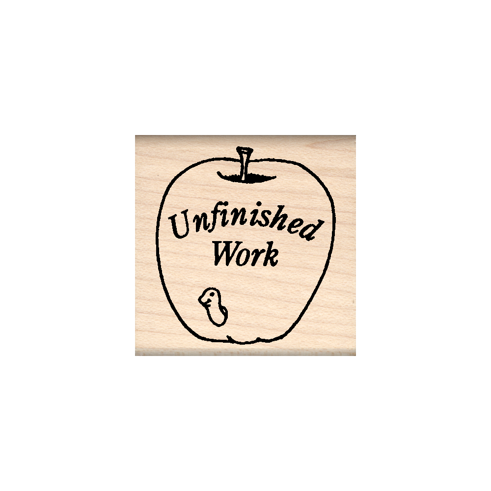 Unfinished Work Teacher Rubber Stamp 1.5" x 1.5" block