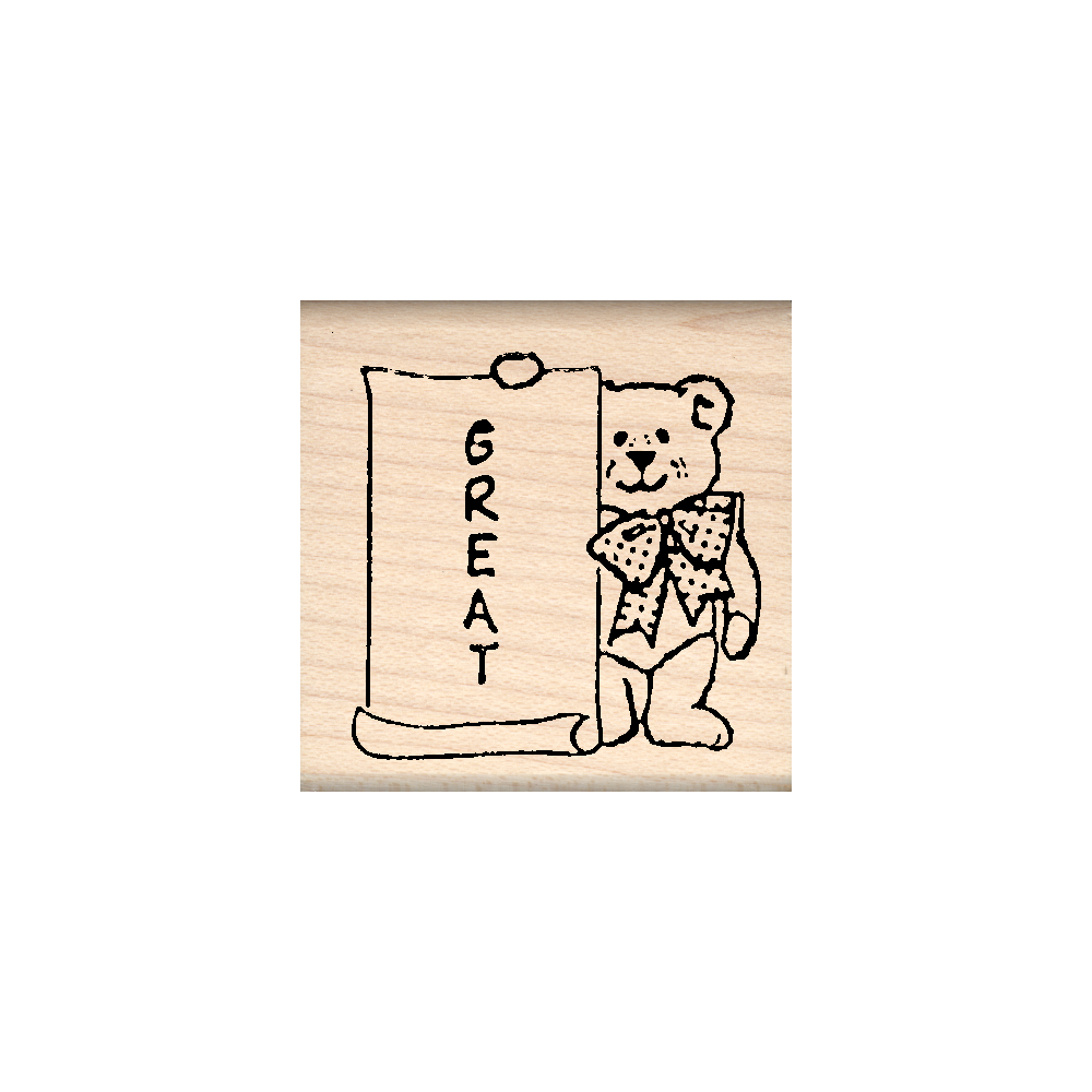 Great/Bear Teacher Rubber Stamp 1.5" x 1.5" block