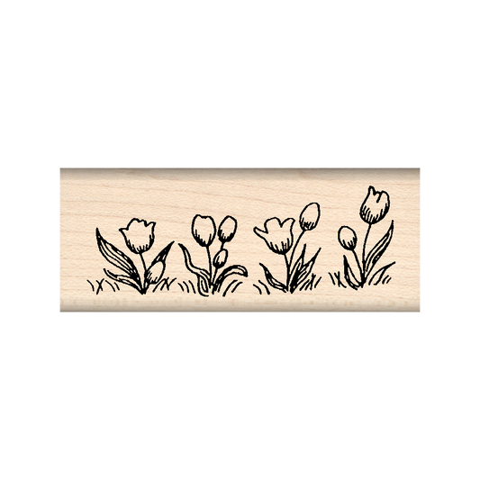 Tulips Rubber Stamp 1" x 2.5" block