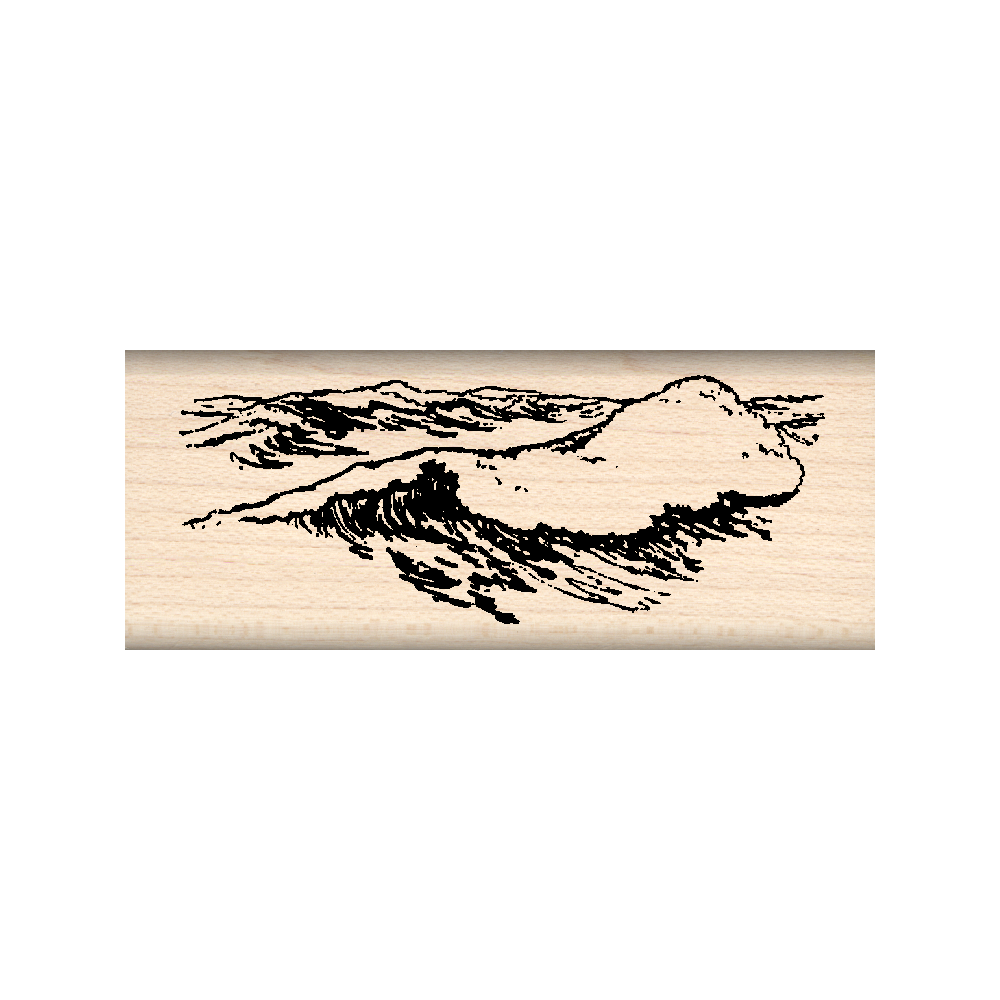 Waves Rubber Stamp 1" x 2.5" block