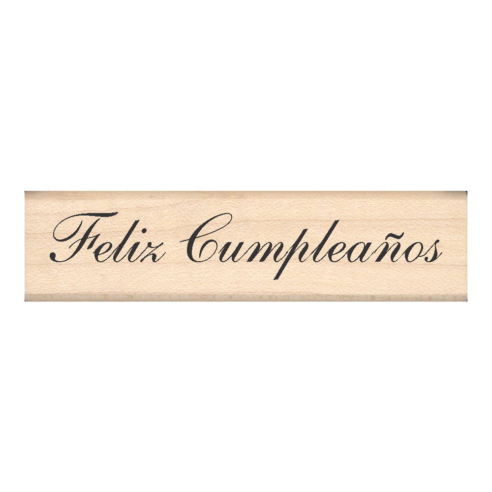 Feliz Cumpleaños Rubber Stamp .75" x 3" block
