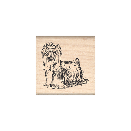 Yorkshire Terrier Rubber Stamp 1.5" x 1.5" block