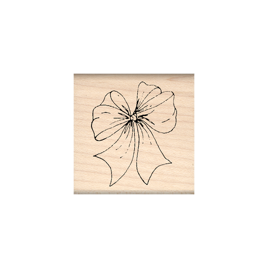 Bow Rubber Stamp 1.5" x 1.5" block