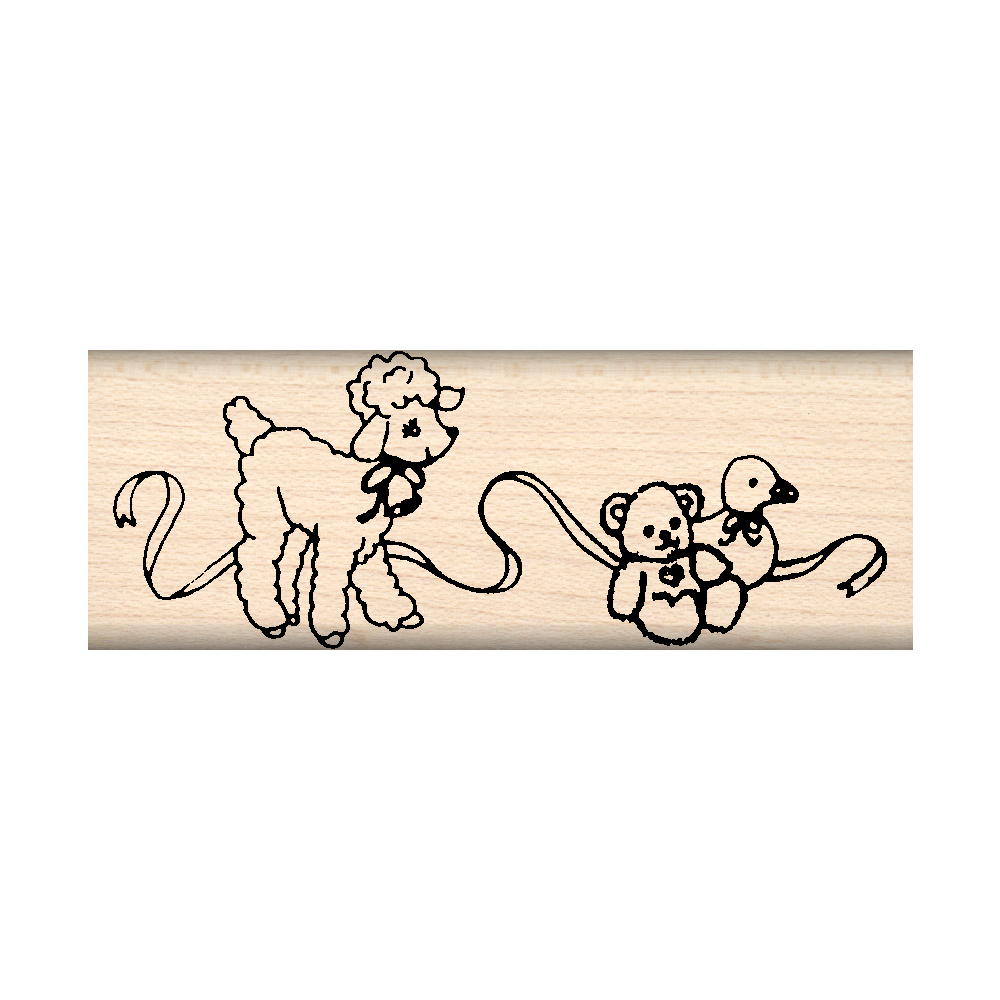 Lamb/Dolls Rubber Stamp 1" x 3" block