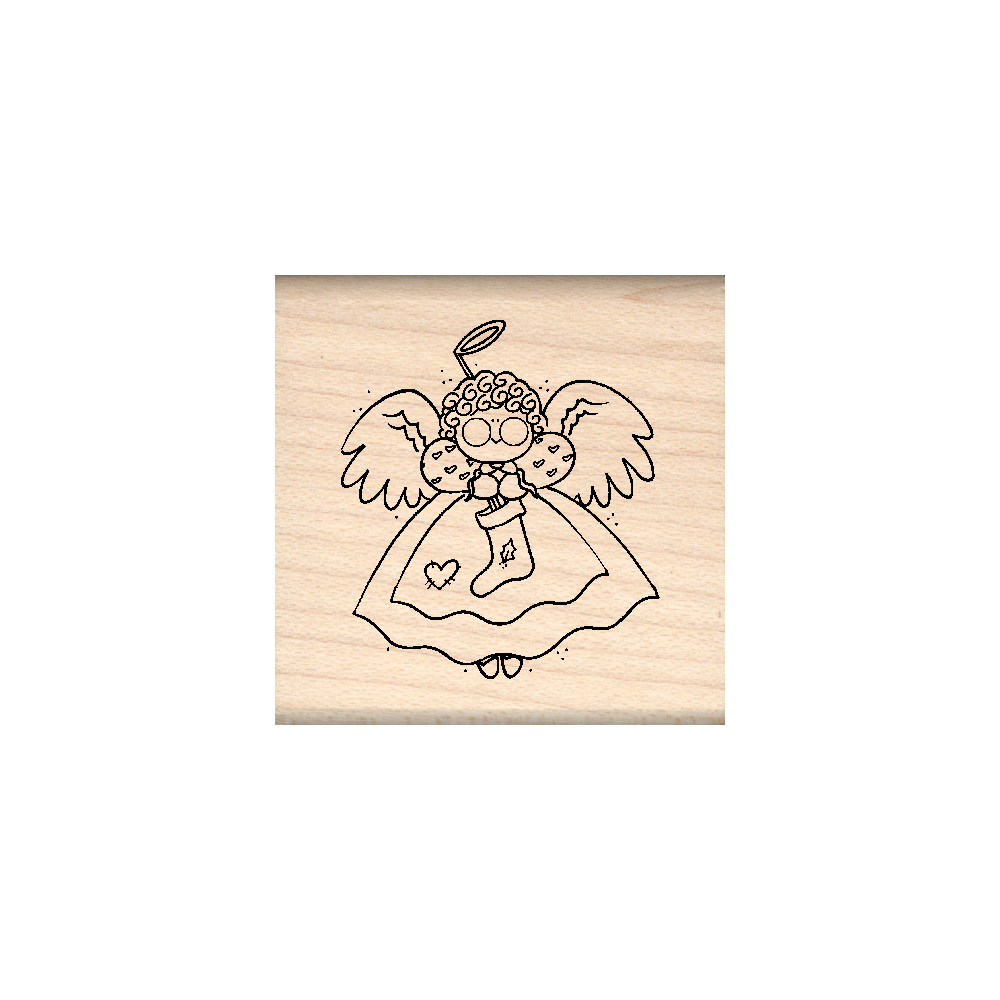 Angel Rubber Stamp 1.5" x 1.5" block