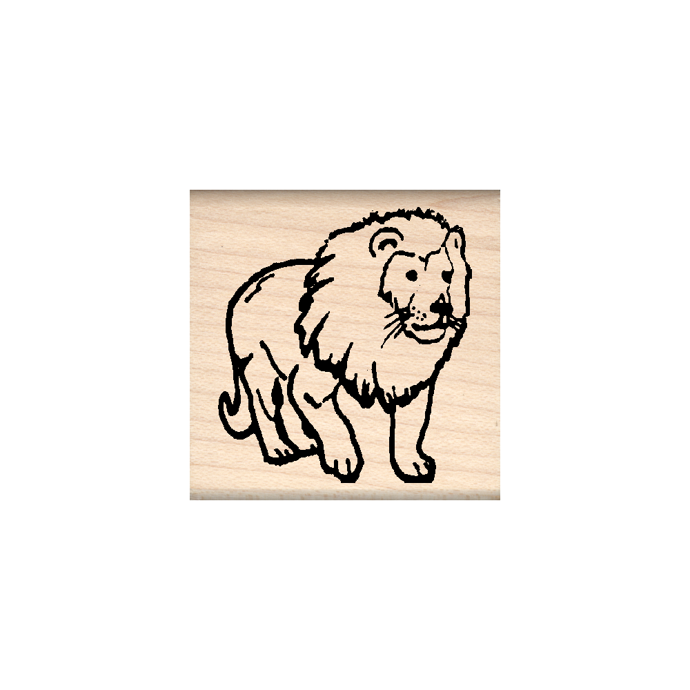 Lion Rubber Stamp 1.5" x 1.5" block