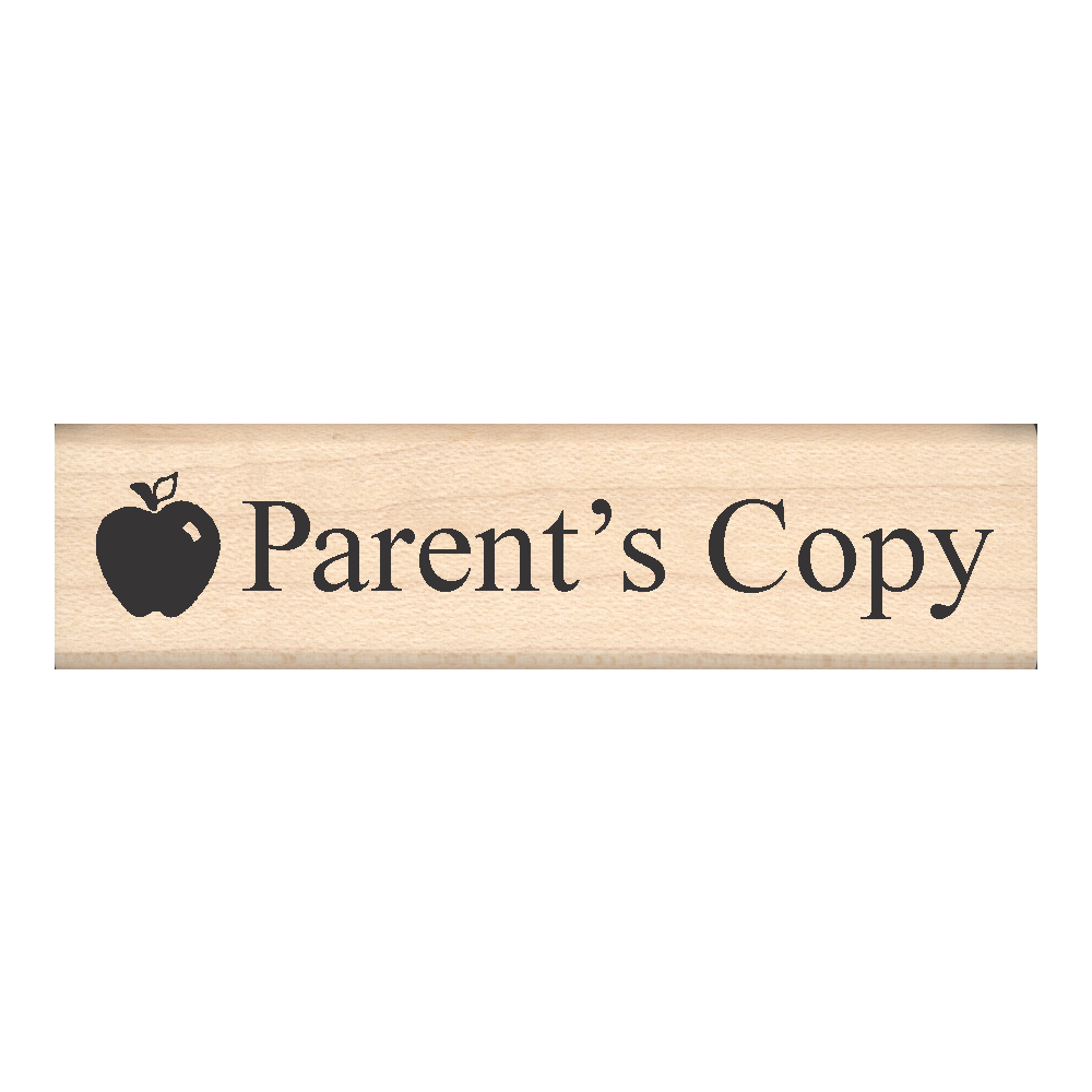 Parent's Copy Rubber Stamp .75" x 3" block