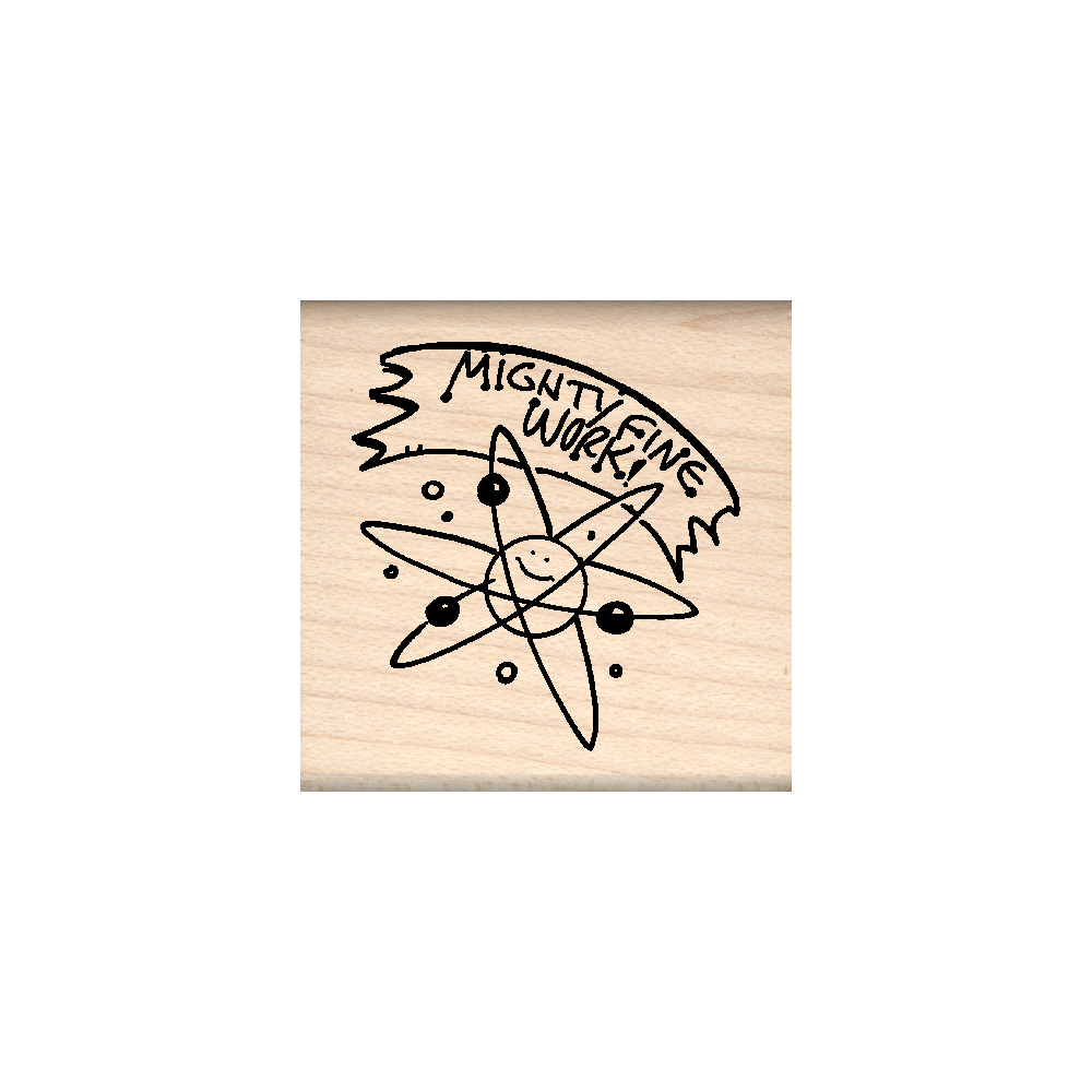 Might Fine Work Teacher Rubber Stamp 1.5" x 1.5" block