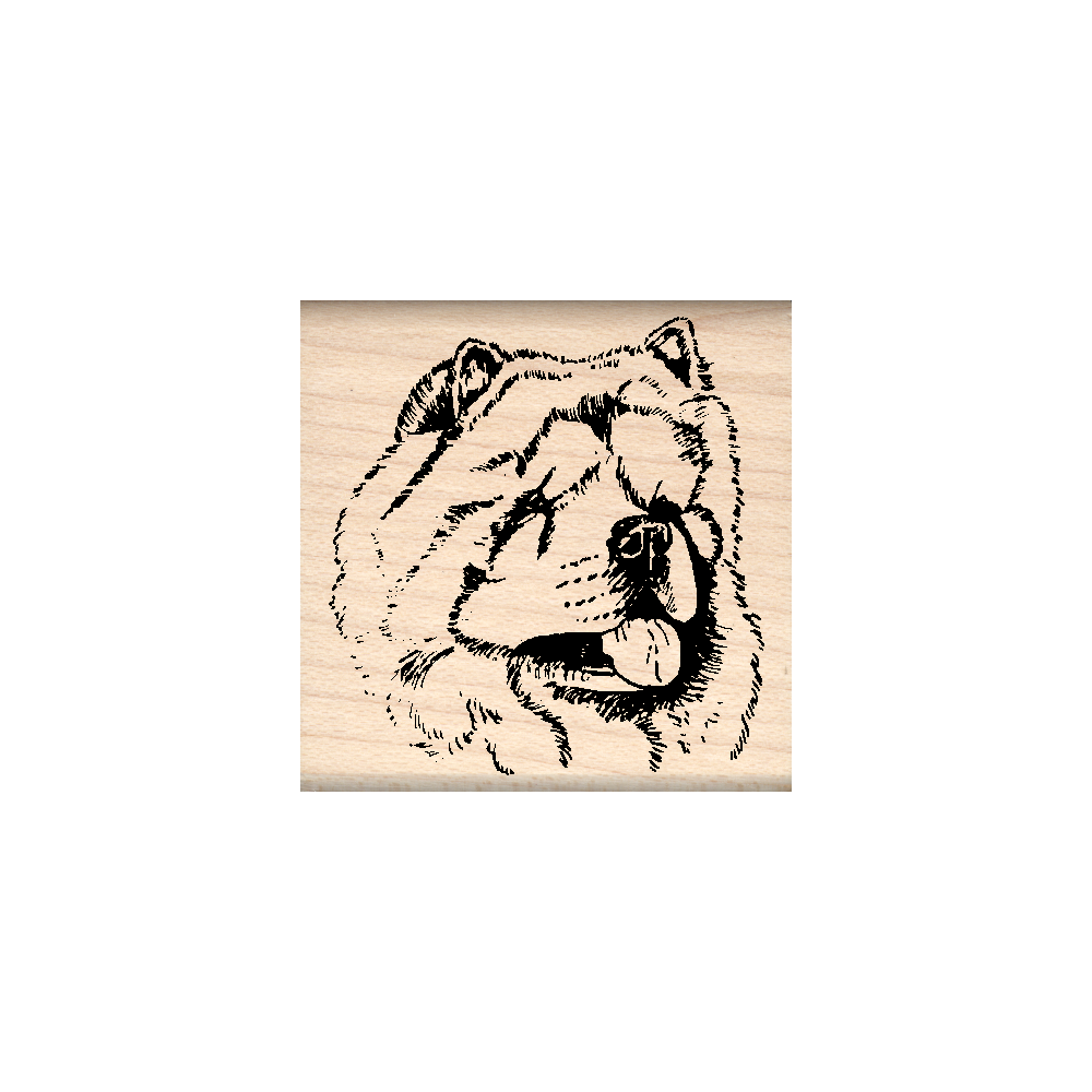 Chow Rubber Stamp 1.5" x 1.5" block