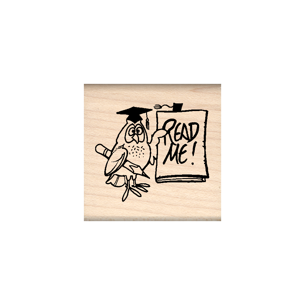 Read Me Teacher Rubber Stamp 1.5" x 1.5" block