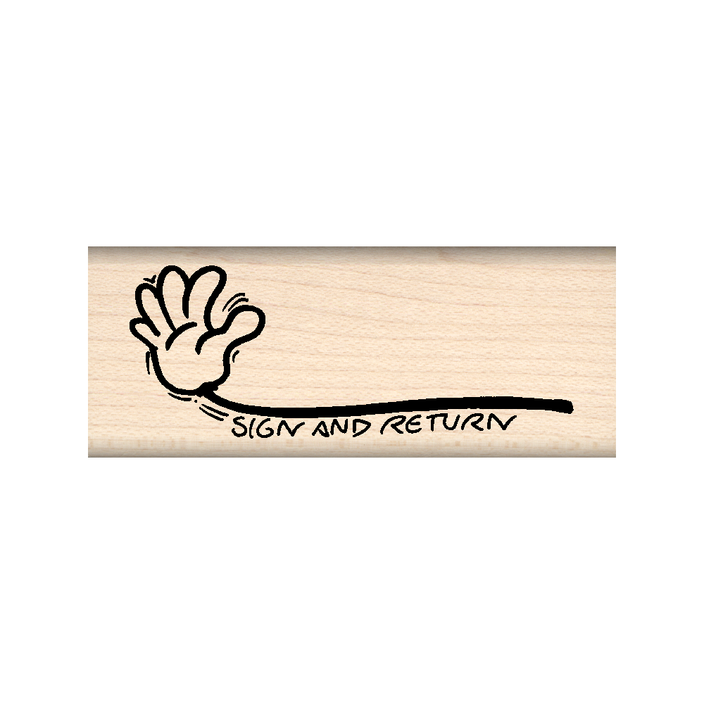 Sign and Return Teacher Rubber Stamp 1" x 2.5" block