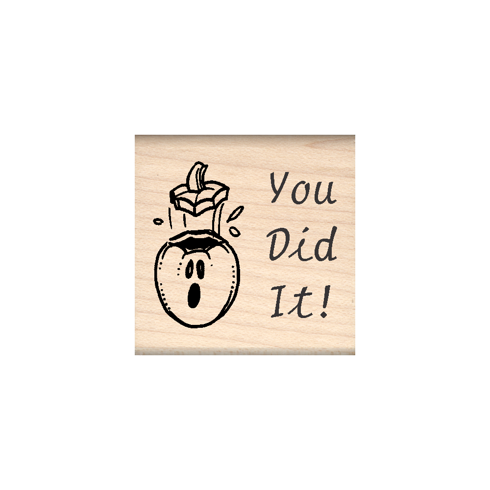 You Did it Teacher Rubber Stamp 1.5" x 1.5" block