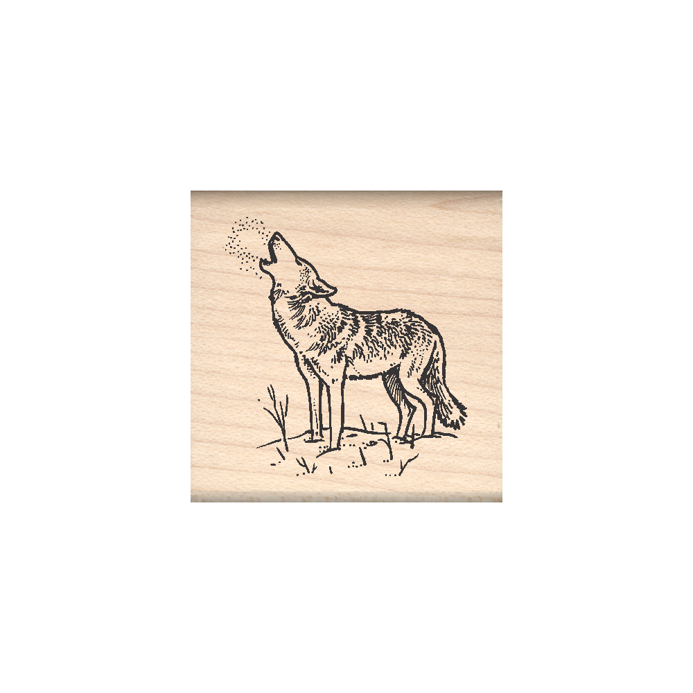 Wolf Rubber Stamp 1.5" x 1.5" block