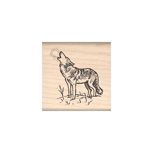 Wolf Rubber Stamp 1.5" x 1.5" block