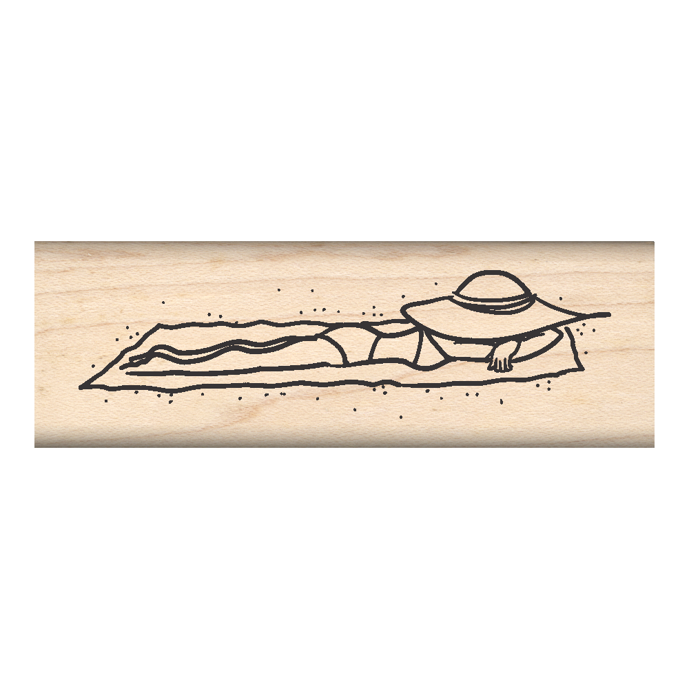 Sunbather Rubber Stamp 1" x 3" block