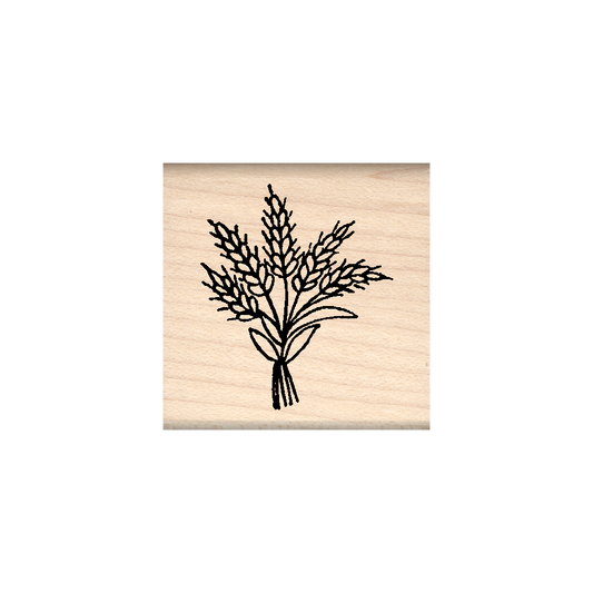 Wheat Rubber Stamp 1.5" x 1.5" block