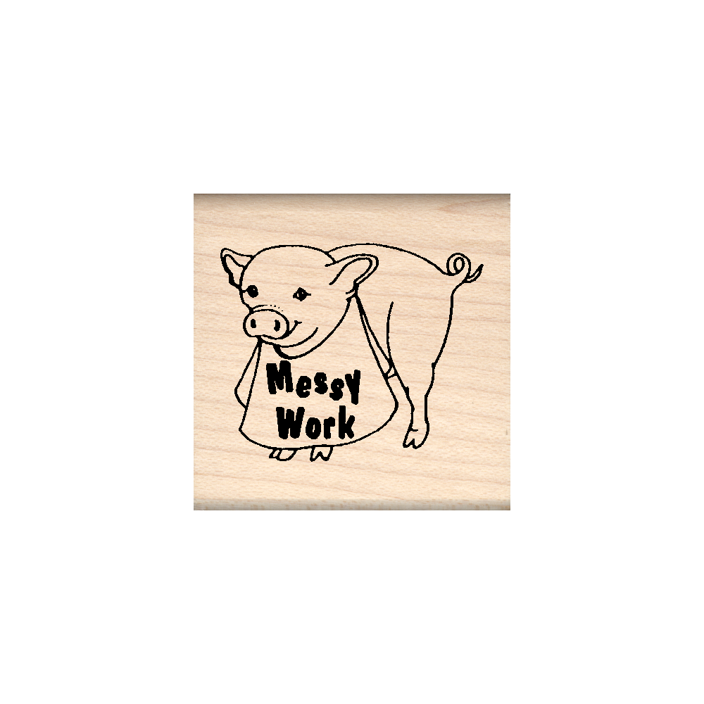 Messy Work Teacher Rubber Stamp 1.5" x 1.5" block