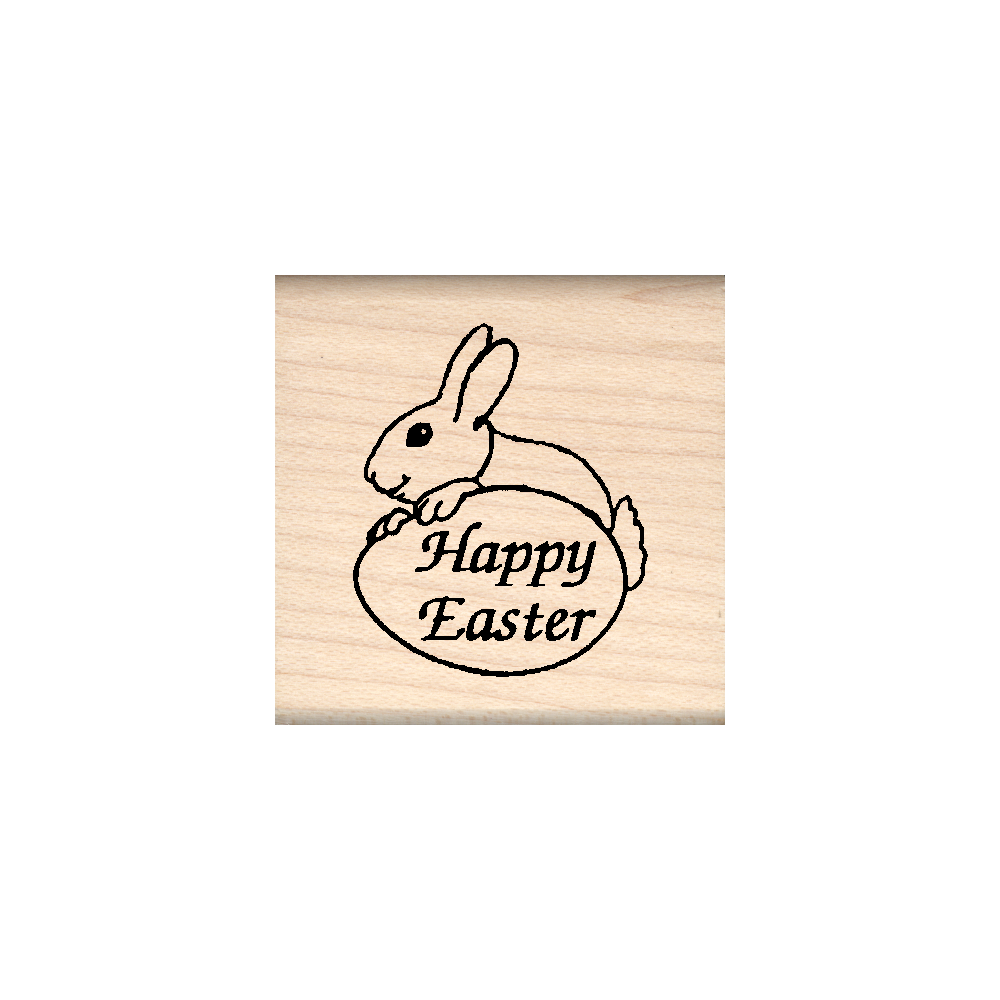 Happy Easter Rubber Stamp 1.5" x 1.5" block
