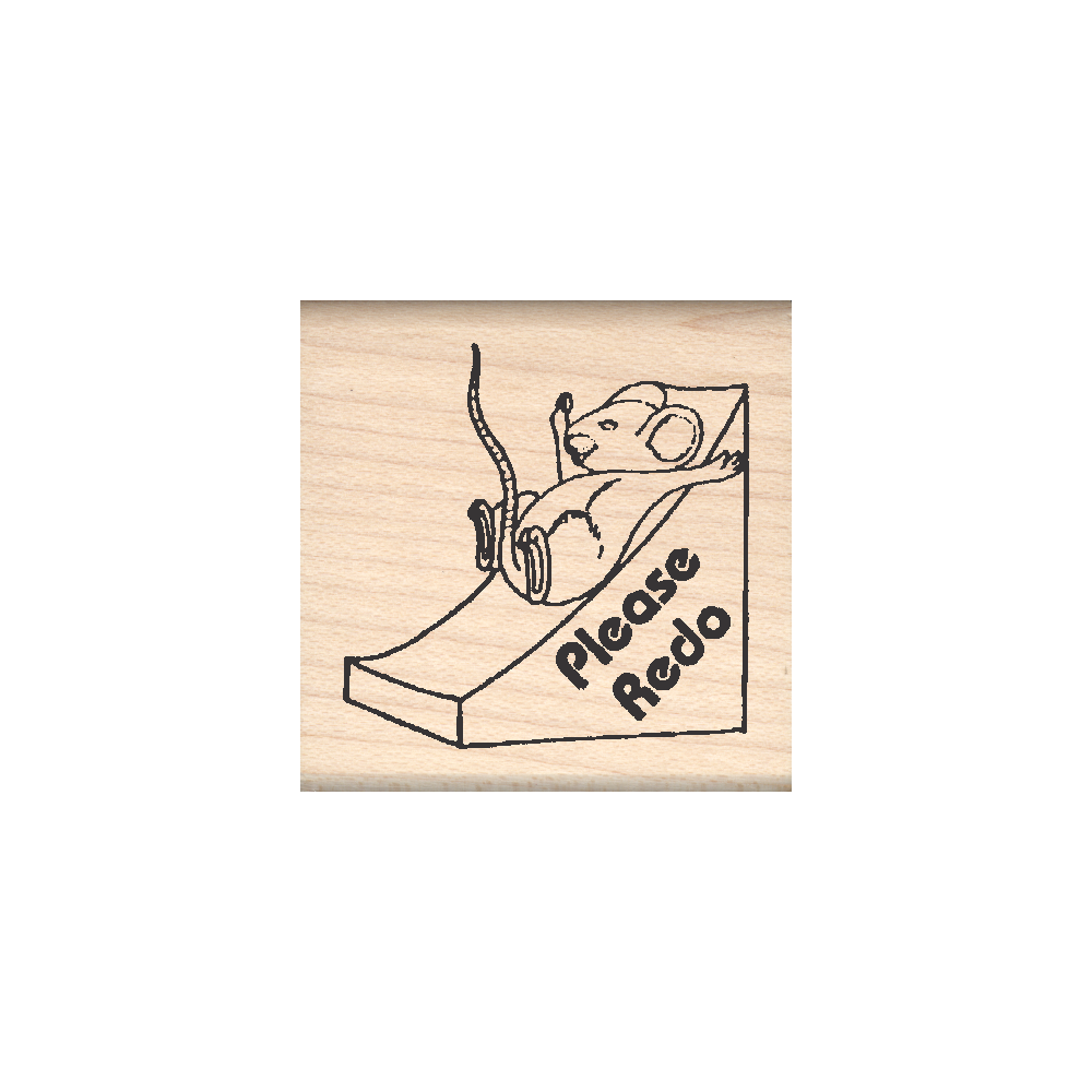 Please Redo Teacher Rubber Stamp 1.5" x 1.5" block