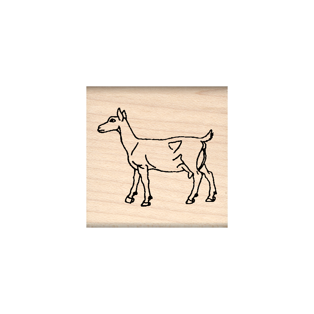 Goat Rubber Stamp 1.5" x 1.5" block