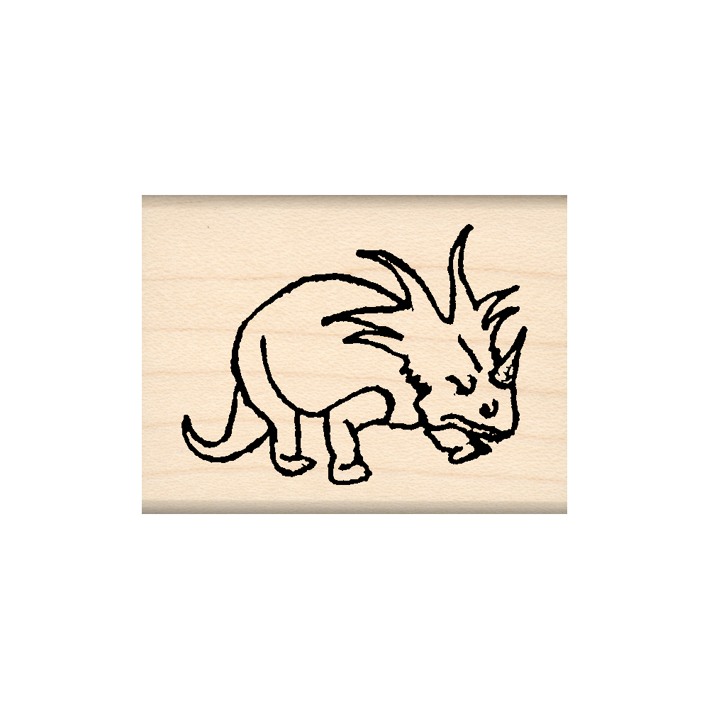 Stegasaurus Dinosaur Rubber Stamp 1.5" x 2" block