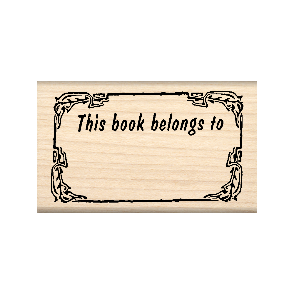 This Book Belongs To Teacher Rubber Stamp 1.5" x 2.5" block