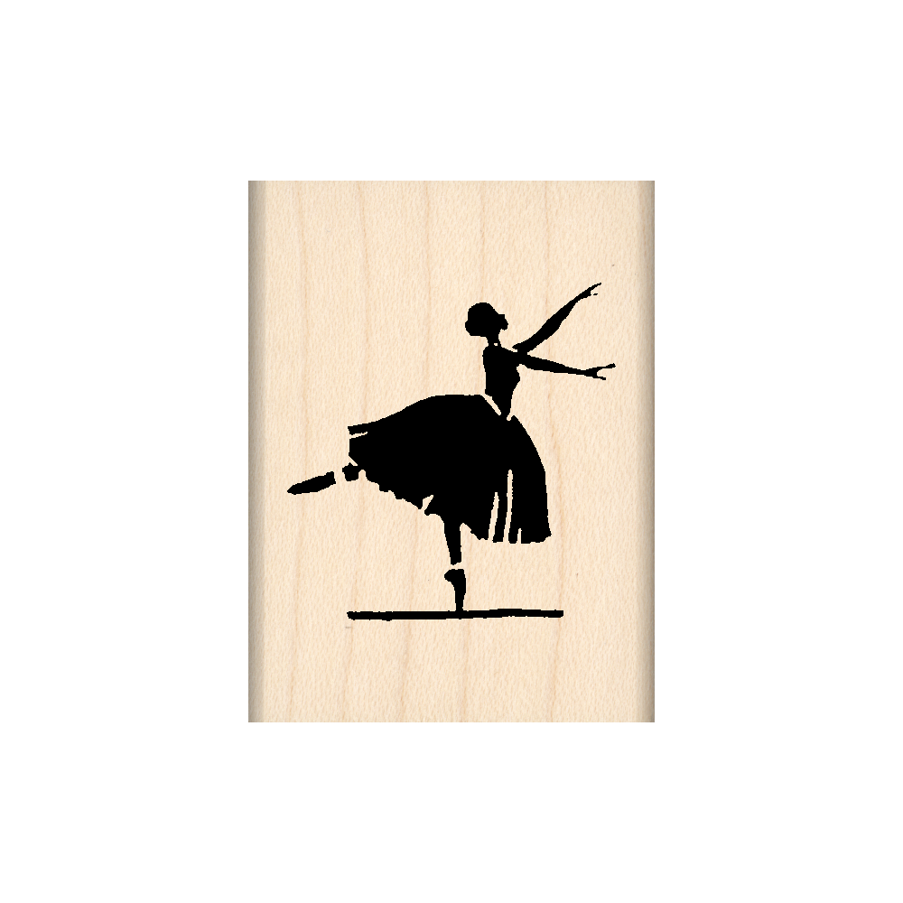 Ballerina Rubber Stamp 1.5" x 2" block