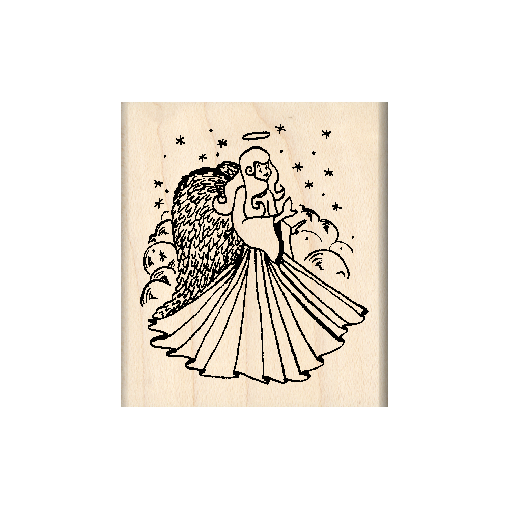 Angel Rubber Stamp 1.75" x 2" block