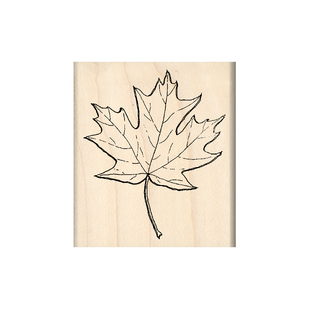 Maple Leaf Rubber Stamp 1.75" x 2" block