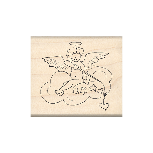 Cupid Rubber Stamp 1.75" x 2" block