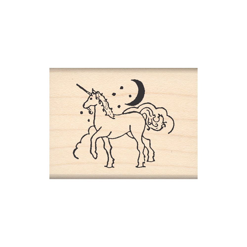 Unicorn Rubber Stamp 1.5" x 2" block