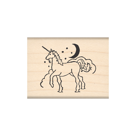 Unicorn Rubber Stamp 1.5" x 2" block