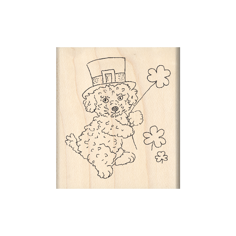 St. Patrick Dog Rubber Stamp 1.75" x 2" block