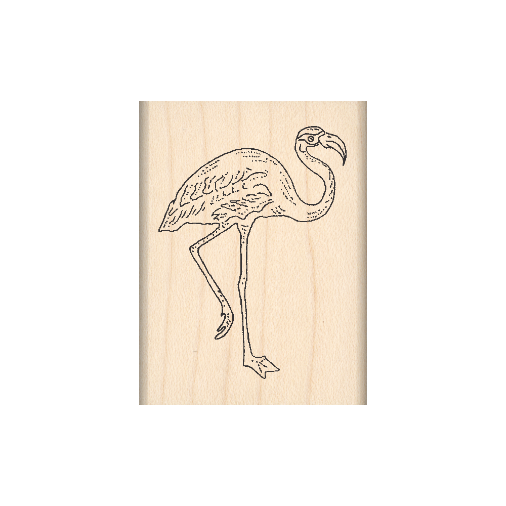 Flamingo Rubber Stamp 1.5" x 2" block