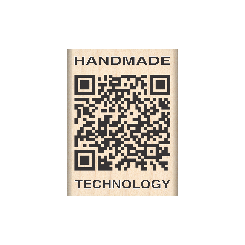 Handmade by QR Code Rubber Stamp (Handmade Technology) 1.5" x 2" block