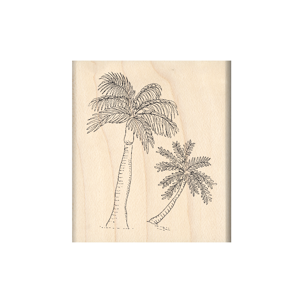 palm tree rubber stamp Palm Trees Rubber Stamp 1.75" x 2" block
