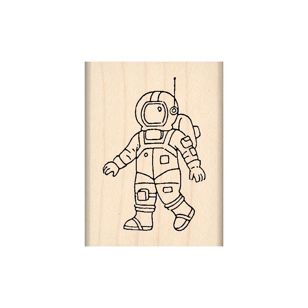 Spaceman Rubber Stamp 1.5" x 2" block