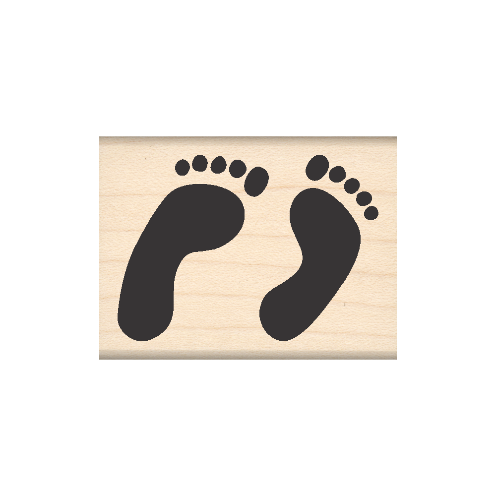 Feet Rubber Stamp, Medium 1.5" x 2" block