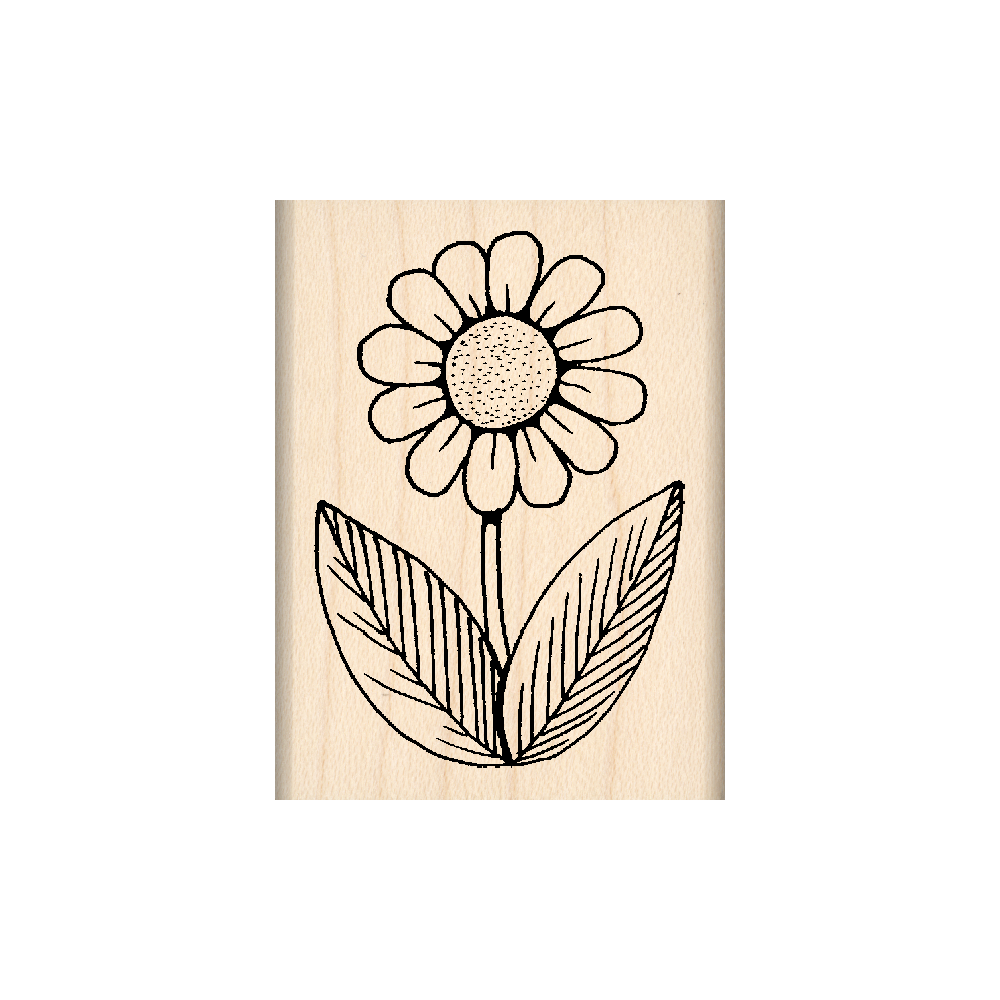 Daisy Rubber Stamp 1.5" x 2" block