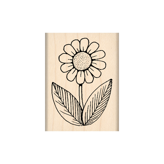 Daisy Rubber Stamp 1.5" x 2" block