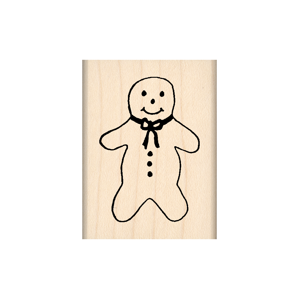 Gingerbread Man Rubber Stamp 1.5" x 2" block