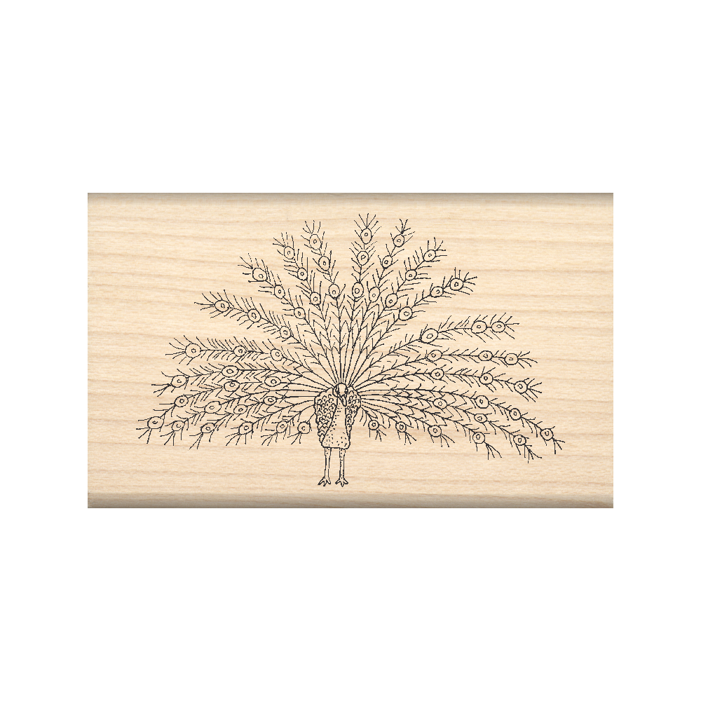 Peacock Rubber Stamp 1.5" x 2.5" block