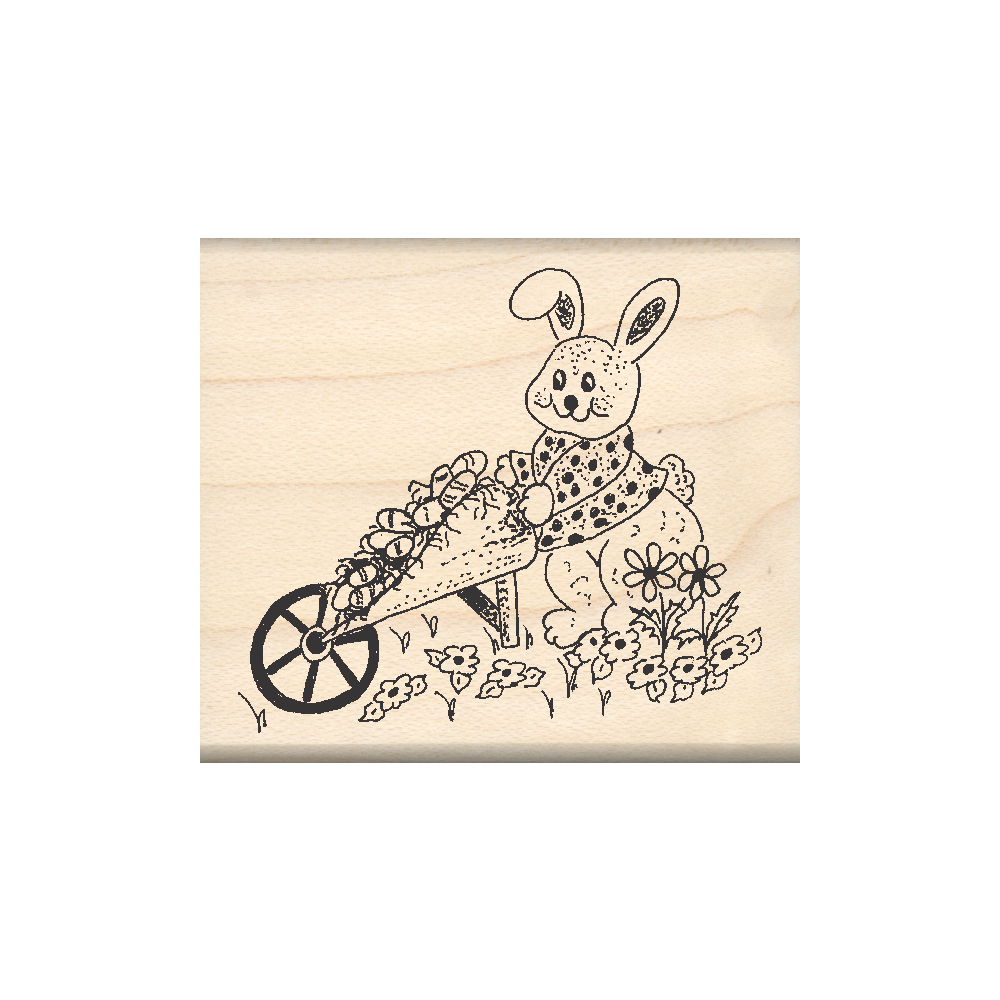 Bunny Gardener Rubber Stamp 1.75" x 2" block