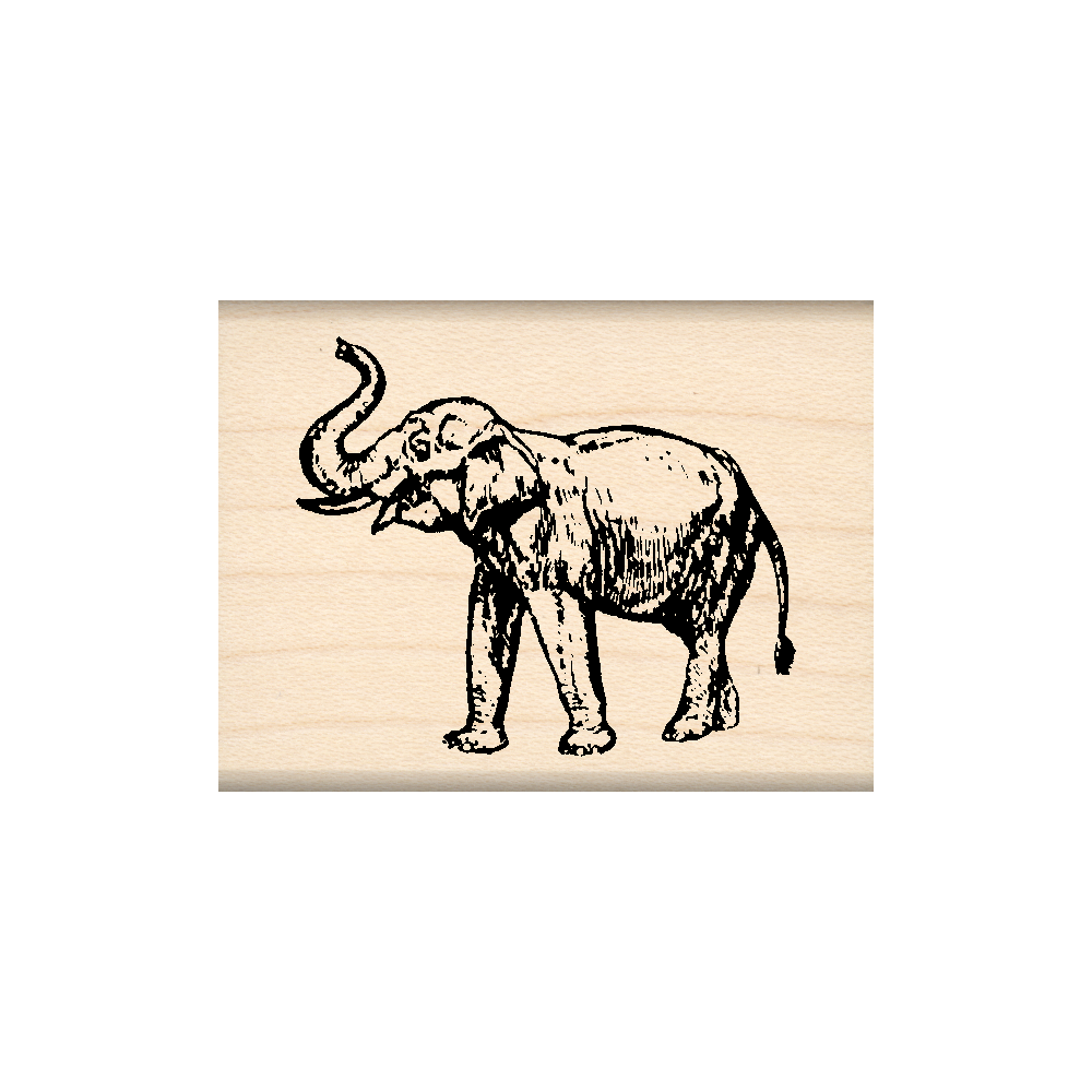 Elephant Rubber Stamp 1.5" x 2" block
