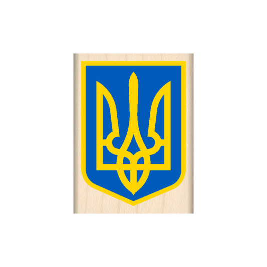 Ukraine Rubber Stamp 1.5" x 2" block