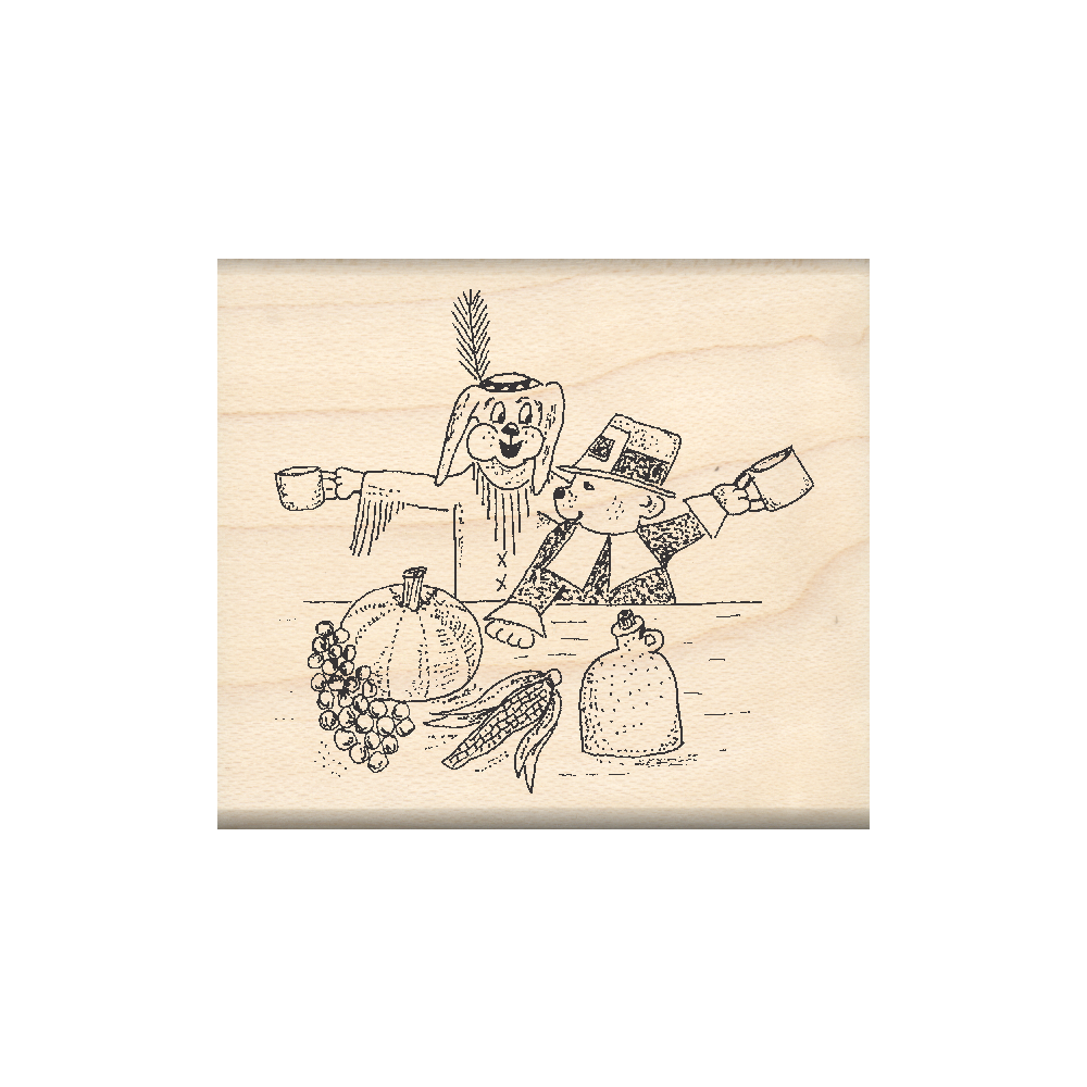 Thanksgiving Rubber Stamp 1.75" x 2" block