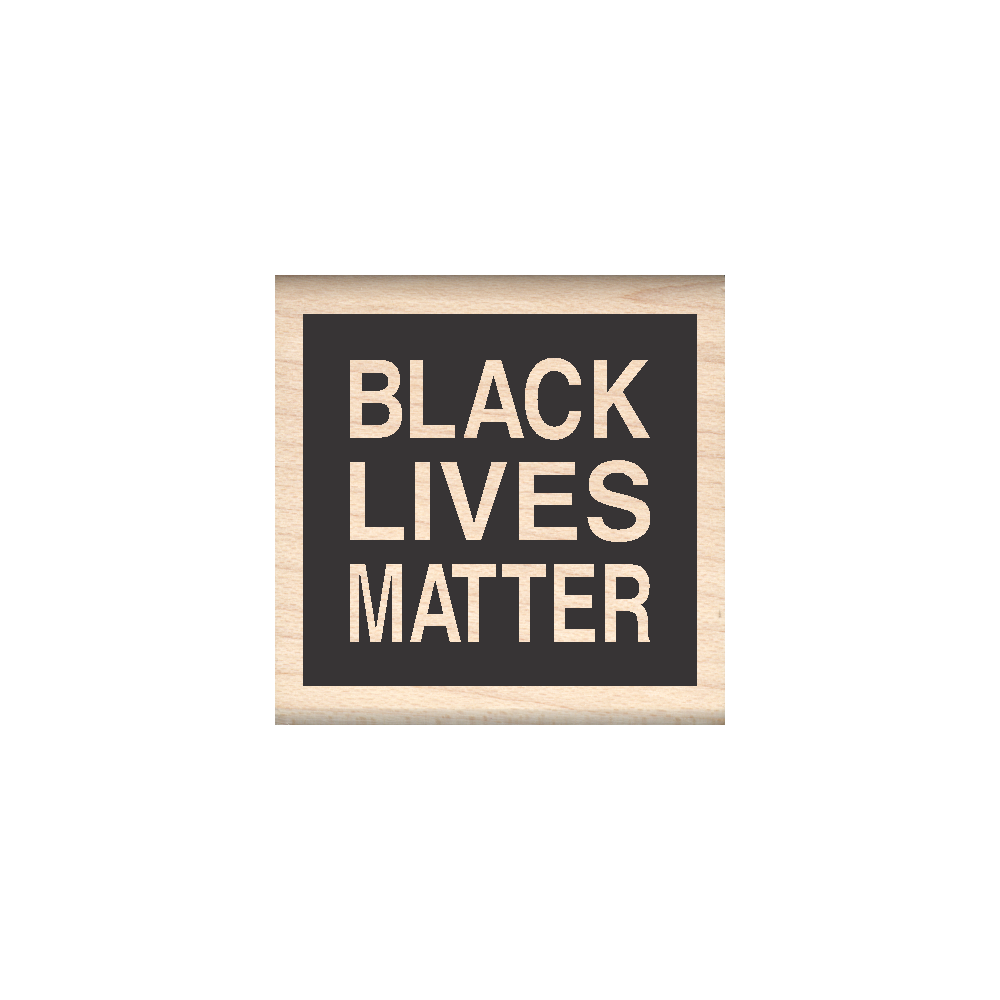 Black Lives Matter - Rubber Stamp (Inversed) 1.5" x 1.5" block