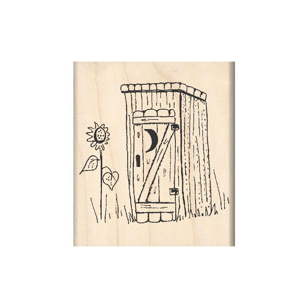 Outhouse Rubber Stamp 1.75" x 2" block